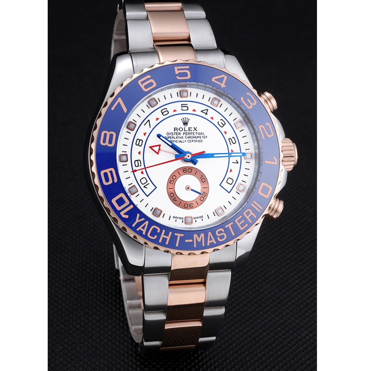 Aaa replica watch 622270 Bezel II Bracelet Rolex Blue Steel Gold and Stainless White Yacht-Master Dial Rose 0819